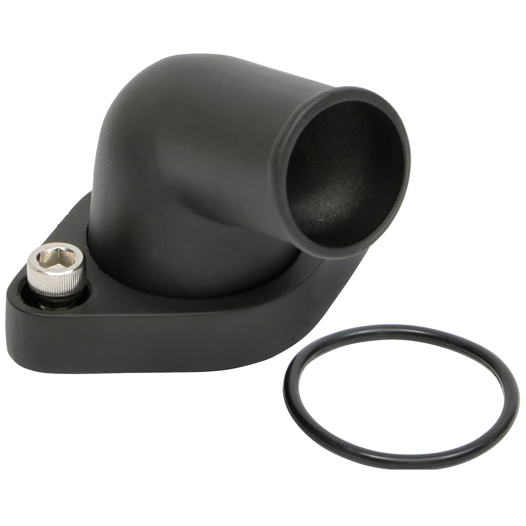 6675-Chevy-V8-Sb--Bb-Aluminum-Water-Neck-15Deg-Swivelstyle-W-Oring-Seal-Black
