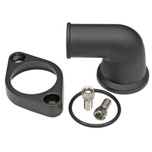 Load image into Gallery viewer, 6675-Chevy-V8-Sb--Bb-Aluminum-Water-Neck-90Deg-Swivelstyle-W-Oring-Seal-Black
