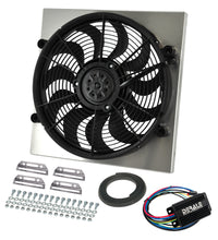 Load image into Gallery viewer, Derale 66818 Powerpack - High Output Single 17" RAD Fan/Alum Shroud Kit w/ PWM Controller