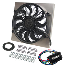 Load image into Gallery viewer, Derale 66819 Powerpack - High Output Single 17" RAD Fan/Alum Shroud Kit w/ PWM Controller