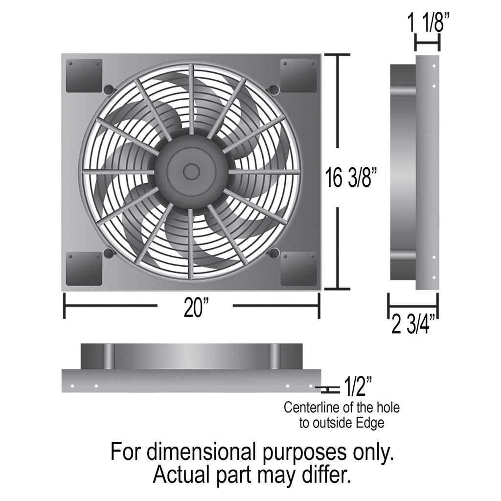 Derale 66820 Powerpack - High Output Single 14" RAD Fan/Alum Shroud Kit w/ PWM Controller