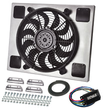 Load image into Gallery viewer, Derale 66820 Powerpack - High Output Single 14" RAD Fan/Alum Shroud Kit w/ PWM Controller