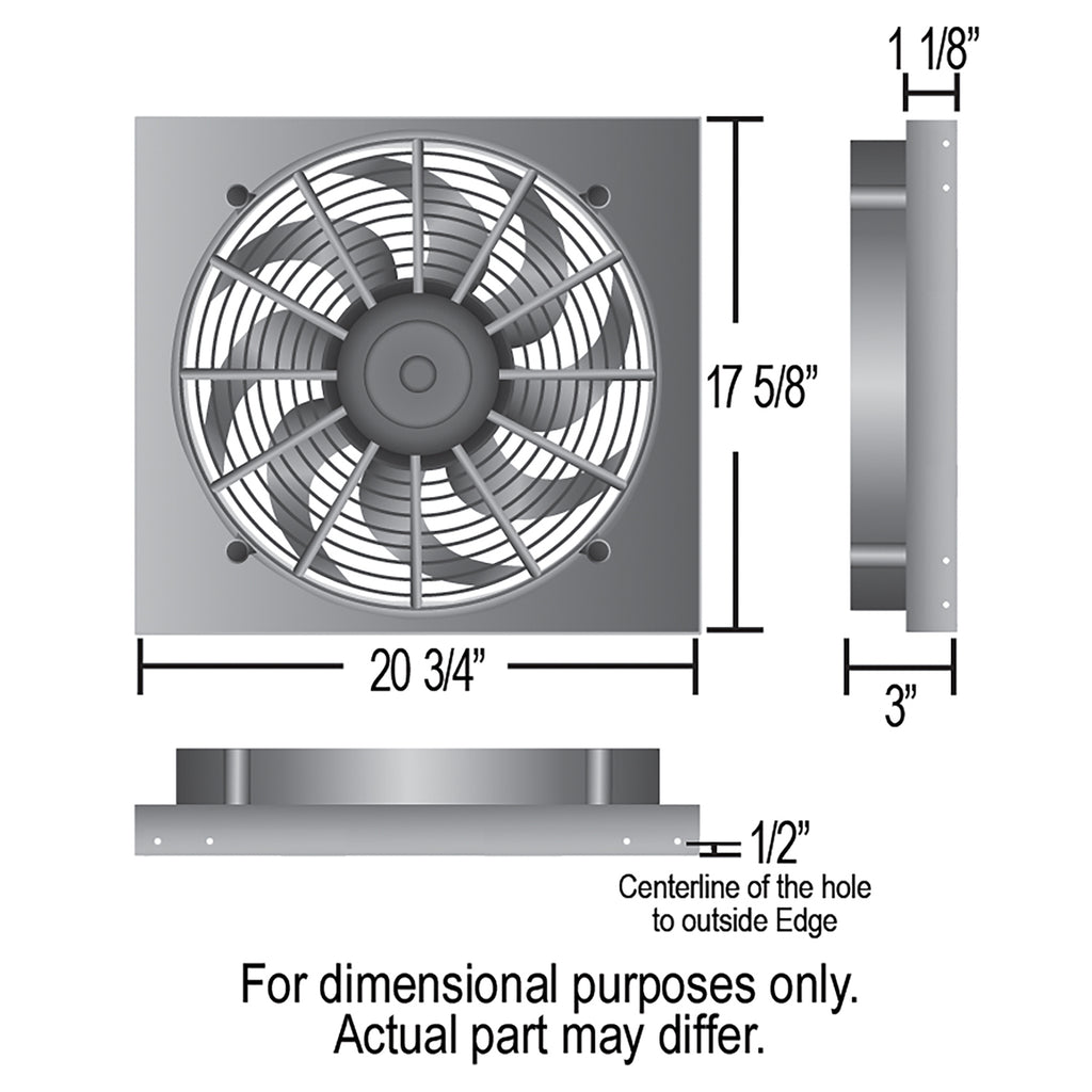 Derale 66821 High Output Single 17" Electric RAD Fan/Alum Shroud Kit w/ PWM Controller