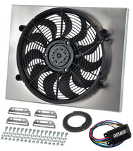 Load image into Gallery viewer, Derale 66821 High Output Single 17" Electric RAD Fan/Alum Shroud Kit w/ PWM Controller
