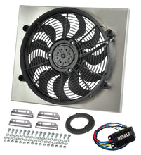 Load image into Gallery viewer, Derale 66822 Powerpack - High Output Single 17" RAD Fan/Alum Shroud Kit w/ PWM Controller