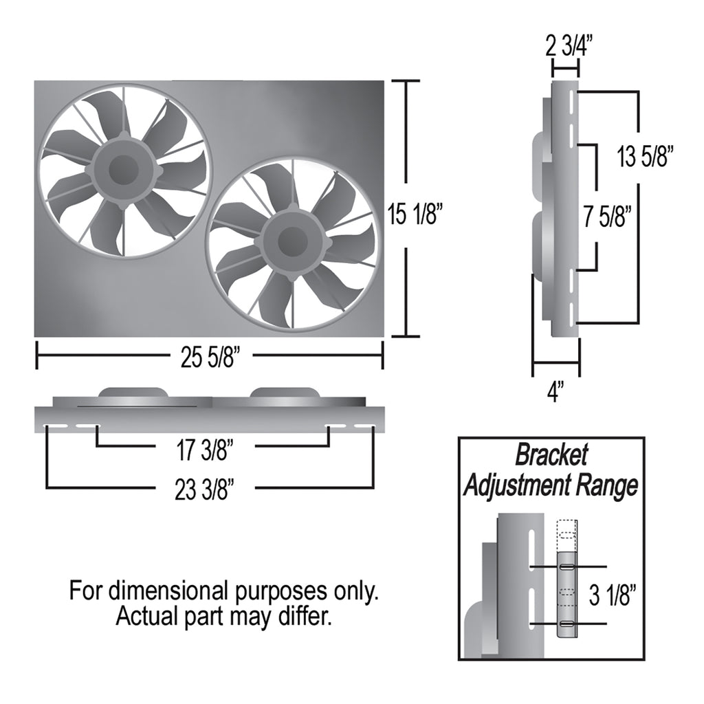 Derale 66825 Powerpack - High Output Dual 12" RAD Fan/Alum Shroud Kit w/ PWM Controller