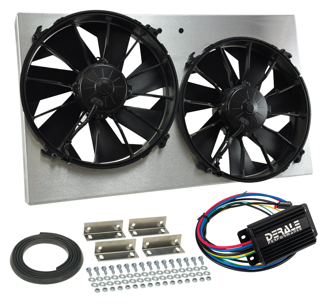 Derale 66825 Powerpack - High Output Dual 12" RAD Fan/Alum Shroud Kit w/ PWM Controller