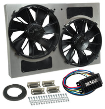 Load image into Gallery viewer, Derale 66826 Powerpack - High Output Dual 12" RAD Fan/Alum Shroud Kit w/ PWM Controller