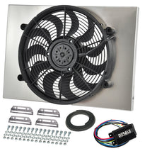 Load image into Gallery viewer, Derale 66828 Powerpack - High Output Single 17" RAD Fan/Alum Shroud Kit w/ PWM Controller