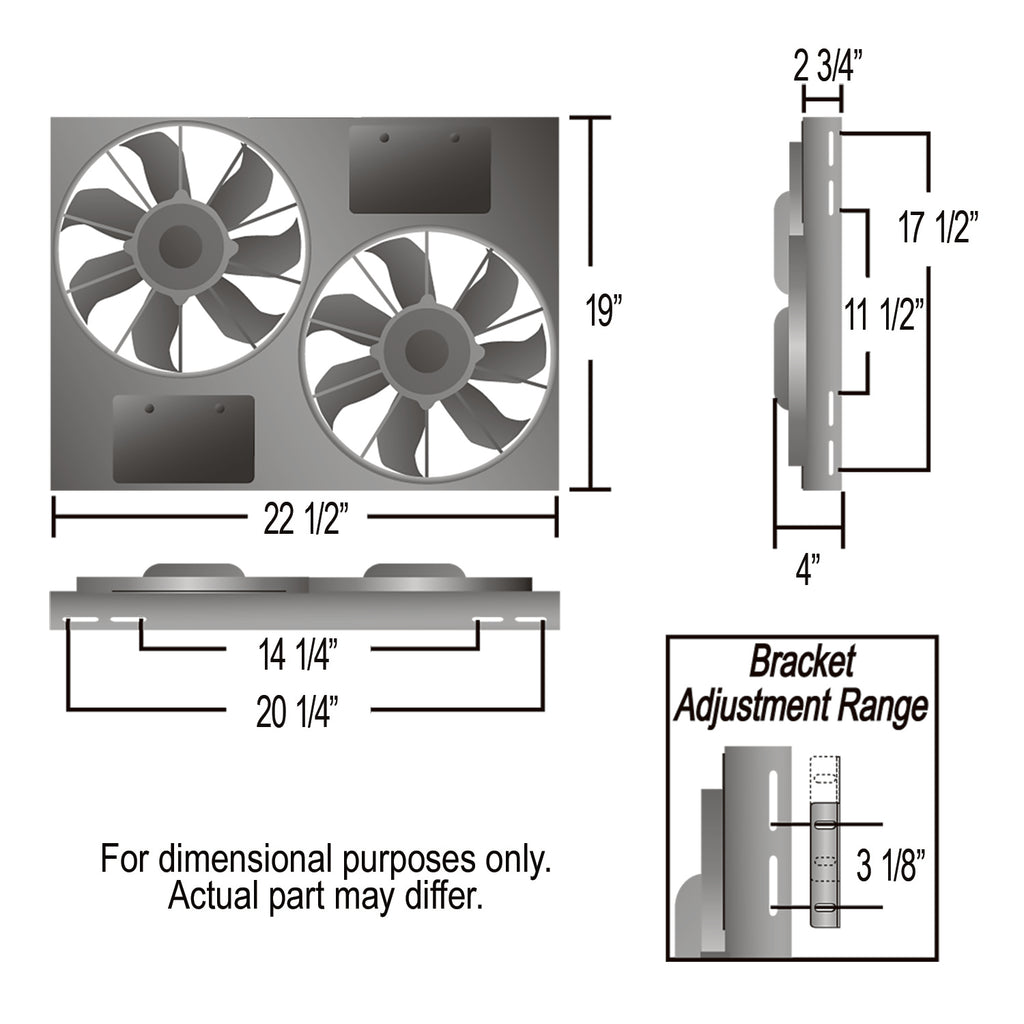 Derale 66830 Powerpack - High Output Dual 11" RAD Fan/Alum Shroud Kit w/ PWM Controller