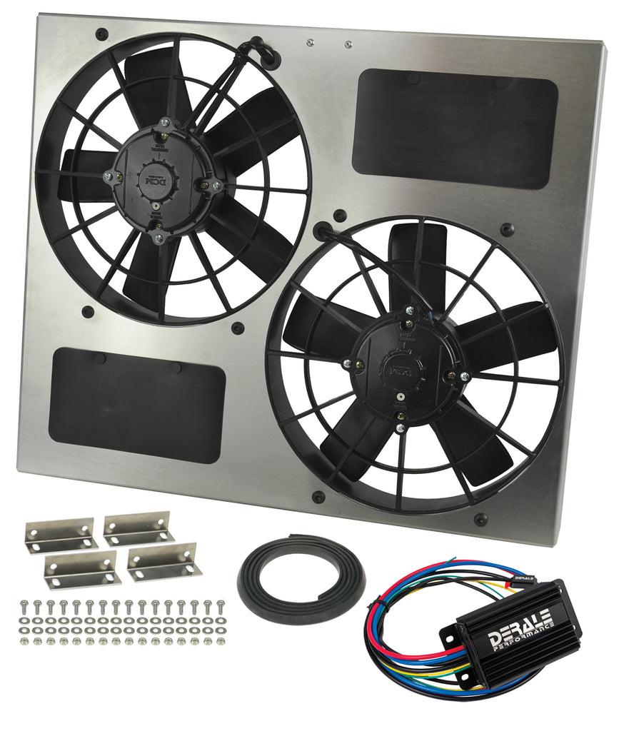 Derale 66830 Powerpack - High Output Dual 11" RAD Fan/Alum Shroud Kit w/ PWM Controller