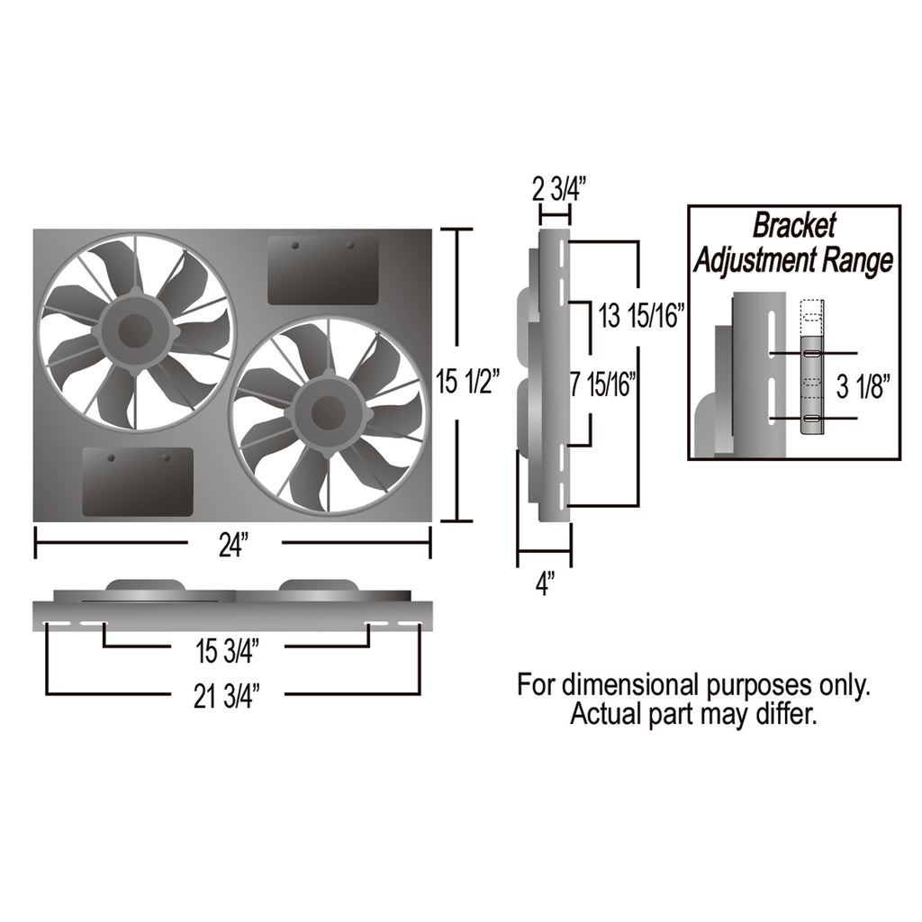 Derale 66831 Powerpack - High Output Dual 11" RAD Fan/Alum Shroud Kit w/ PWM Controller