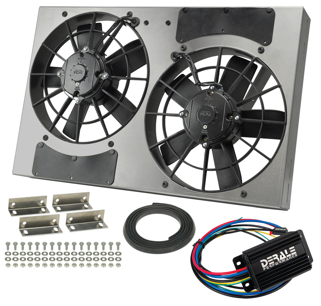 Derale 66831 Powerpack - High Output Dual 11" RAD Fan/Alum Shroud Kit w/ PWM Controller
