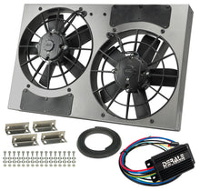 Load image into Gallery viewer, Derale 66831 Powerpack - High Output Dual 11" RAD Fan/Alum Shroud Kit w/ PWM Controller