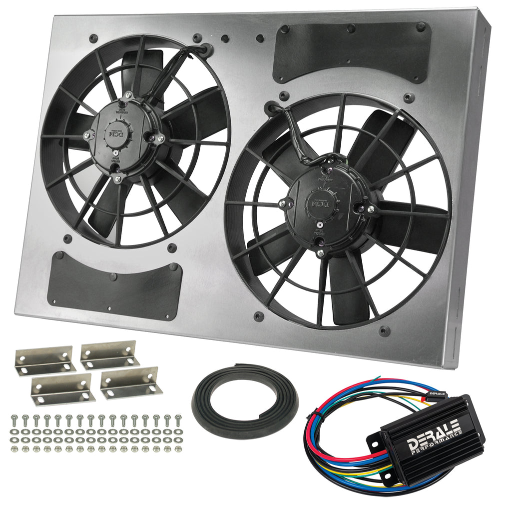 Derale 66833 Powerpack - High Output Dual 11" RAD Fan/Alum Shroud Kit w/ PWM Controller