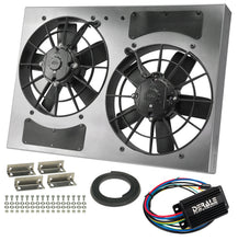 Load image into Gallery viewer, Derale 66833 Powerpack - High Output Dual 11" RAD Fan/Alum Shroud Kit w/ PWM Controller