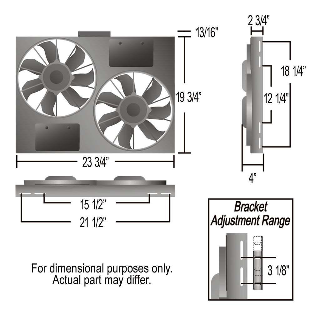 Derale 66835 Powerpack - High Output Dual 11" RAD Fan/Alum Shroud Kit w/ PWM Controller