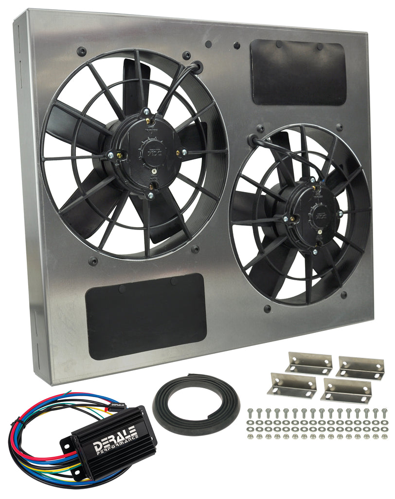 Derale 66835 Powerpack - High Output Dual 11" RAD Fan/Alum Shroud Kit w/ PWM Controller