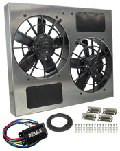 Load image into Gallery viewer, Derale 66835 Powerpack - High Output Dual 11" RAD Fan/Alum Shroud Kit w/ PWM Controller