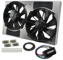 Load image into Gallery viewer, Derale 66836 Powerpack - High Output Dual 12" RAD Fan/Alum Shroud Kit w/ PWM Controller