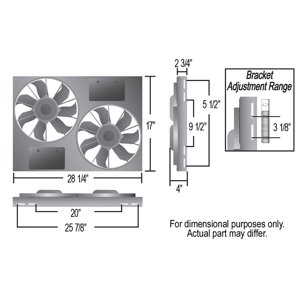 Derale 66838 Powerpack - High Output Dual 12" RAD Fan/Alum Shroud Kit w/ PWM Controller