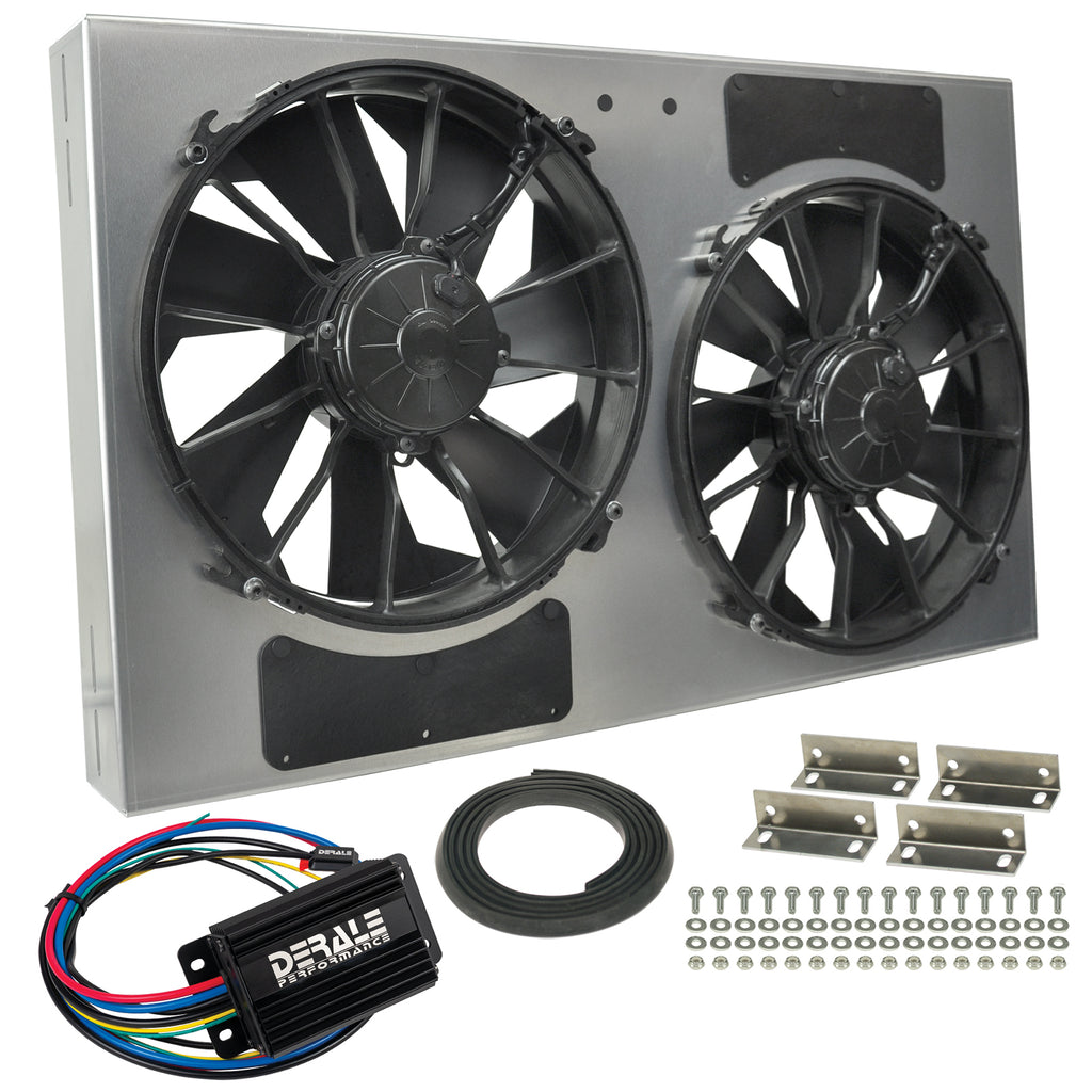 Derale 66838 Powerpack - High Output Dual 12" RAD Fan/Alum Shroud Kit w/ PWM Controller