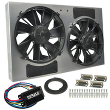 Load image into Gallery viewer, Derale 66838 Powerpack - High Output Dual 12" RAD Fan/Alum Shroud Kit w/ PWM Controller
