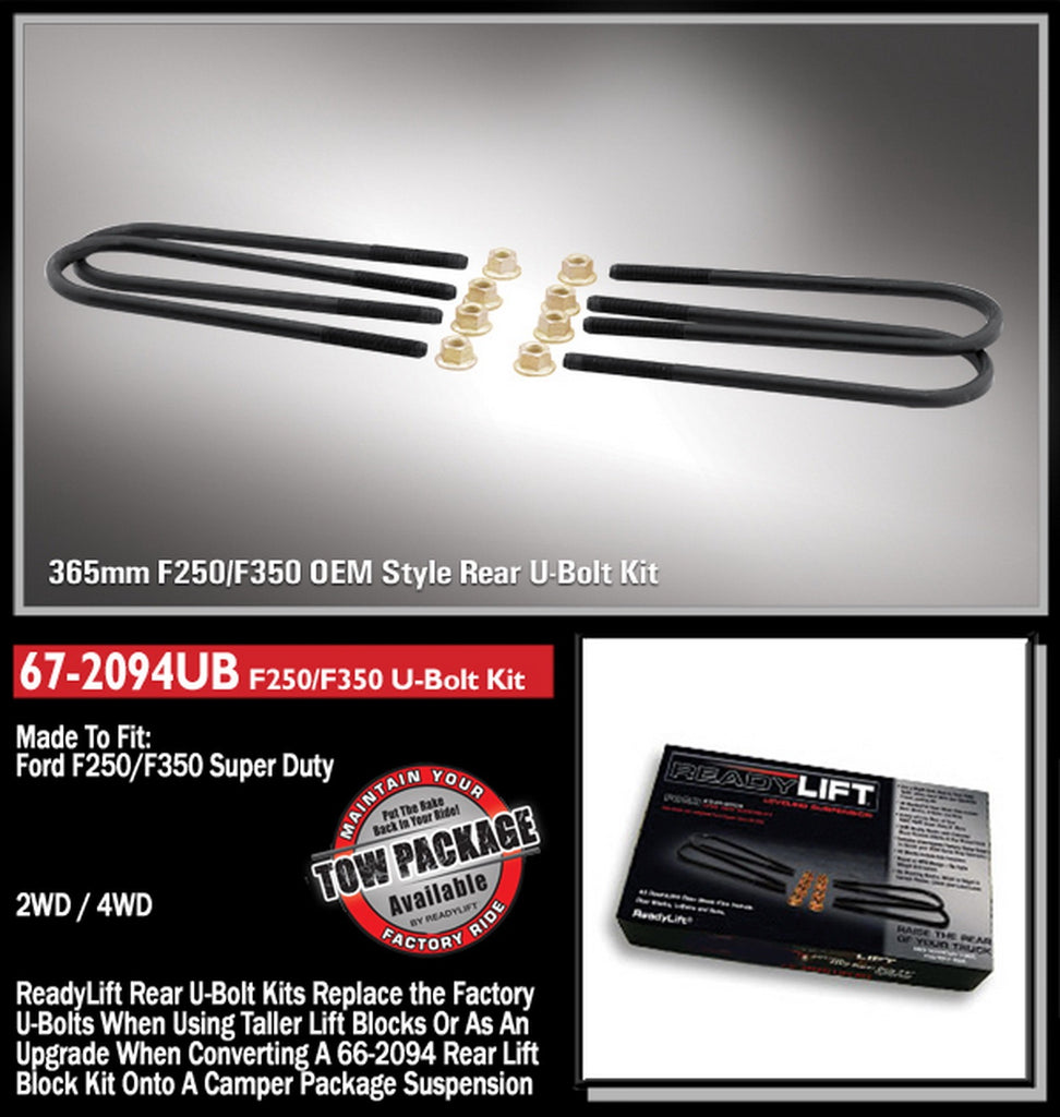 ReadyLift 67-2094UB U-Bolt Kit (365 Mm) for Select Ford F-250 Super Duty, Ford F-350 Super Duty