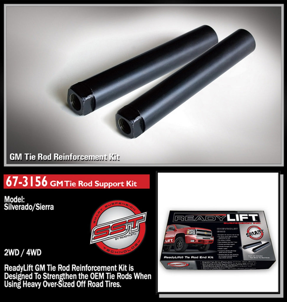 ReadyLift 67-3156 Tie Rod Reinforcement Kit-8 Lug for Select Chevrolet Silverado Classic, Chevrolet Silverado HD, Chevrolet Silverado HD Classic, Chevrolet Silverado HD, Chevrolet Silverado HD Classic, GMC Sierra Classic, GMC Sierra HD, GMC Sierra HD