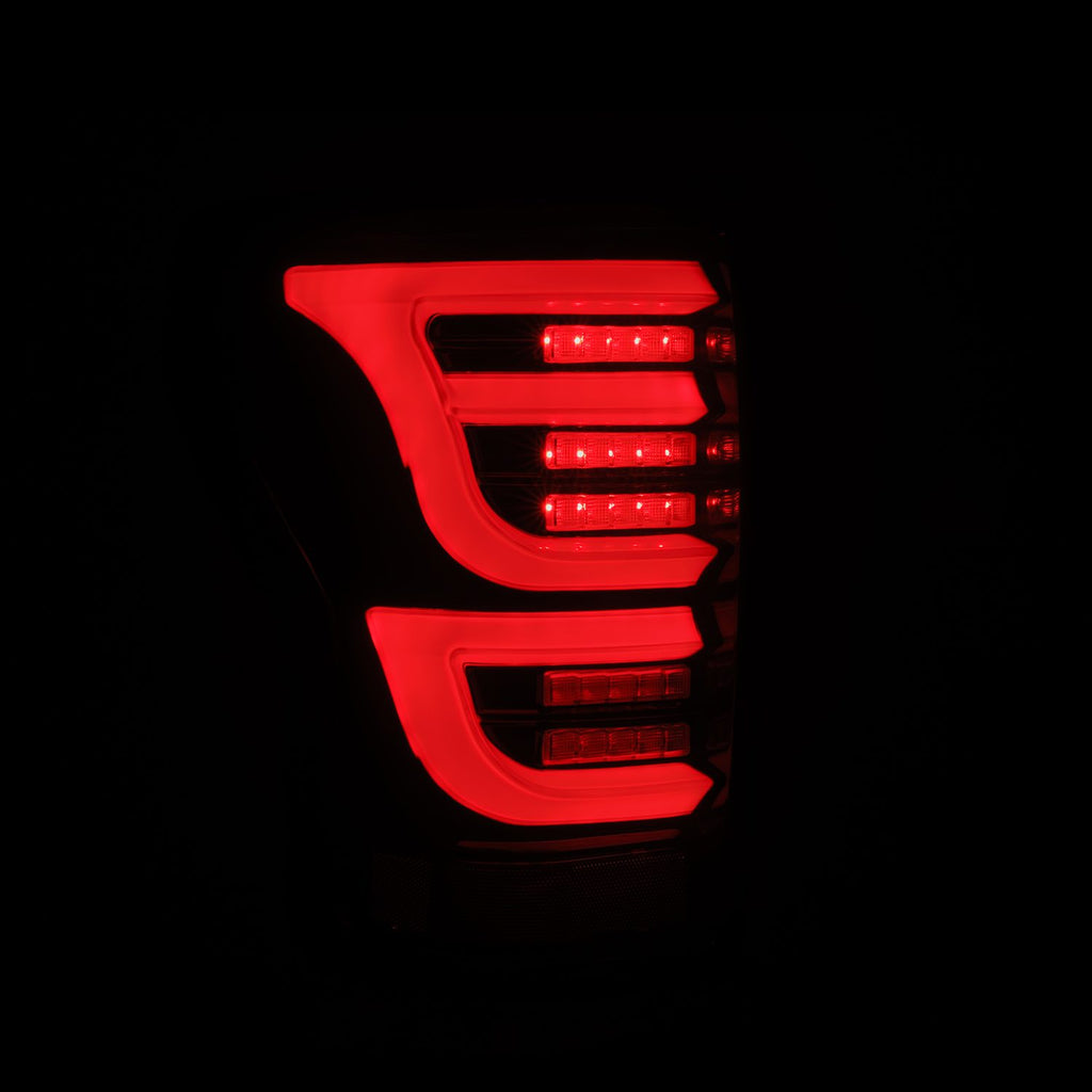 AlphaRex 670050 LED Taillights Black Red for Select Toyota Tundra