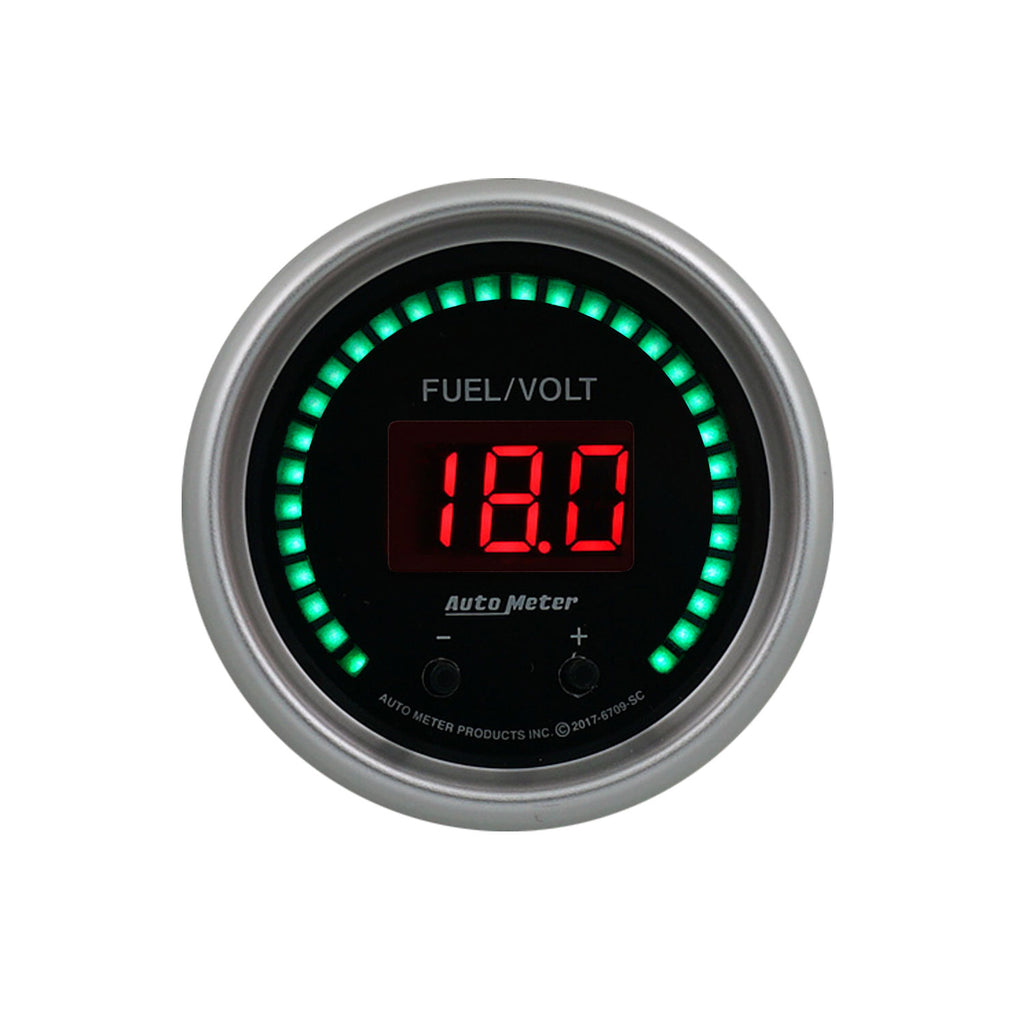 AutoMeter 6709-SC GAUGE, FUEL/VOLT, 2 1/16" TWO CHANNEL, SELECTABLE, SPORT-COMP ELITE DIGITAL