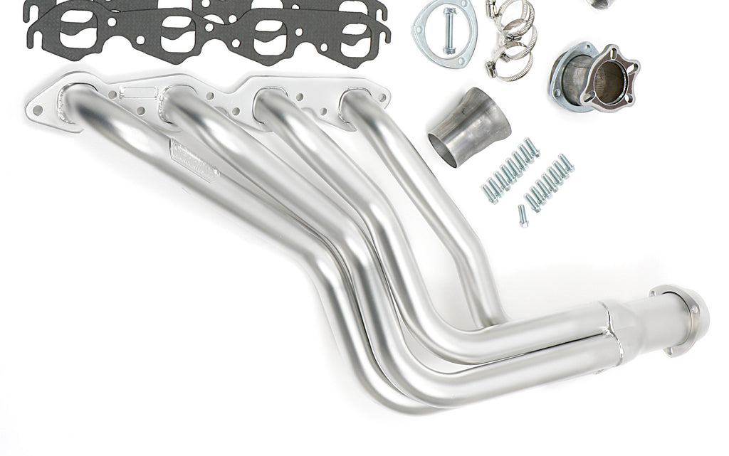 Hedman Hedders 67198 HD Silver Long-Tube Headers For 64-77 Chevelle 396-502 No A.I.R. for Select Chevrolet Bel Air, Chevrolet Biscayne, Chevrolet Brookwood, Chevrolet Camaro, Chevrolet Caprice, Chevrolet Chevy II, Chevrolet El Camino, Chevrolet Impala,