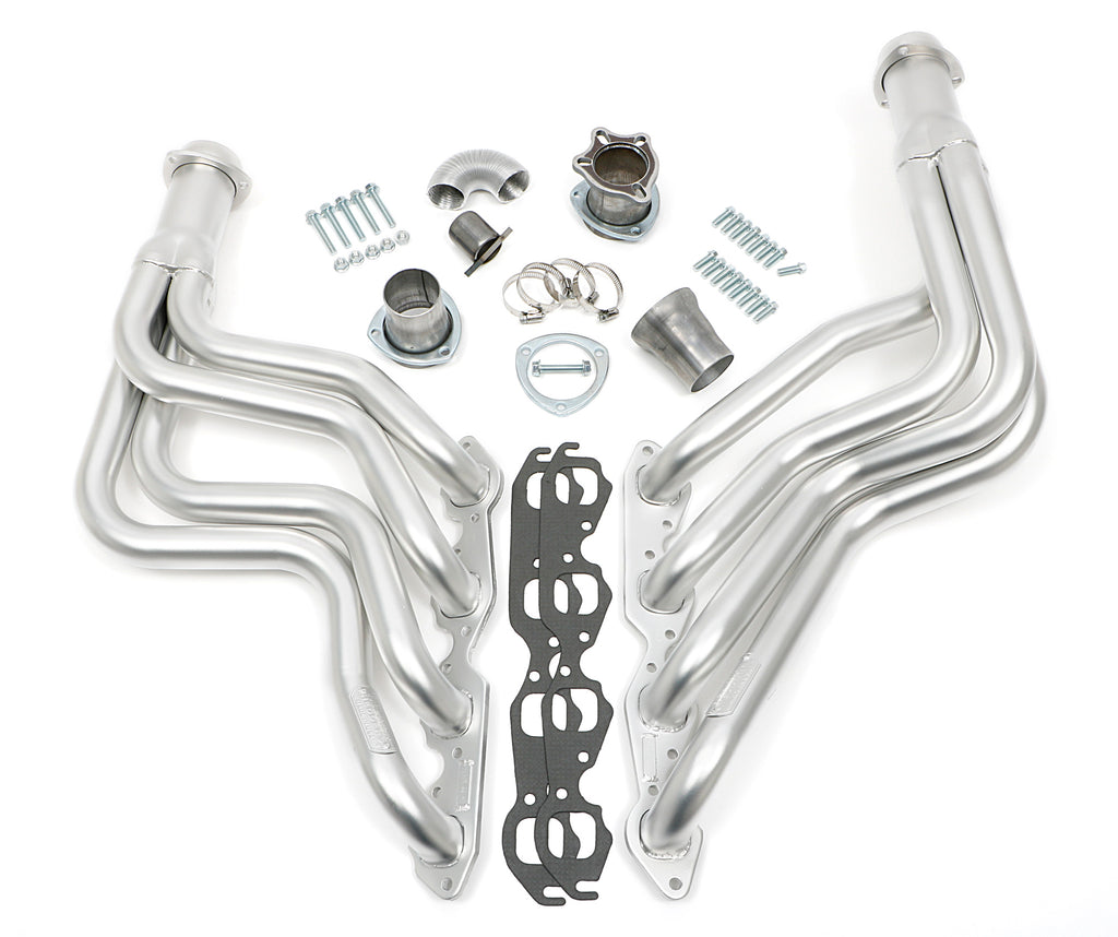 Hedman Hedders 67198 HD Silver Long-Tube Headers For 64-77 Chevelle 396-502 No A.I.R. for Select Chevrolet Bel Air, Chevrolet Biscayne, Chevrolet Brookwood, Chevrolet Camaro, Chevrolet Caprice, Chevrolet Chevy II, Chevrolet El Camino, Chevrolet Impala,