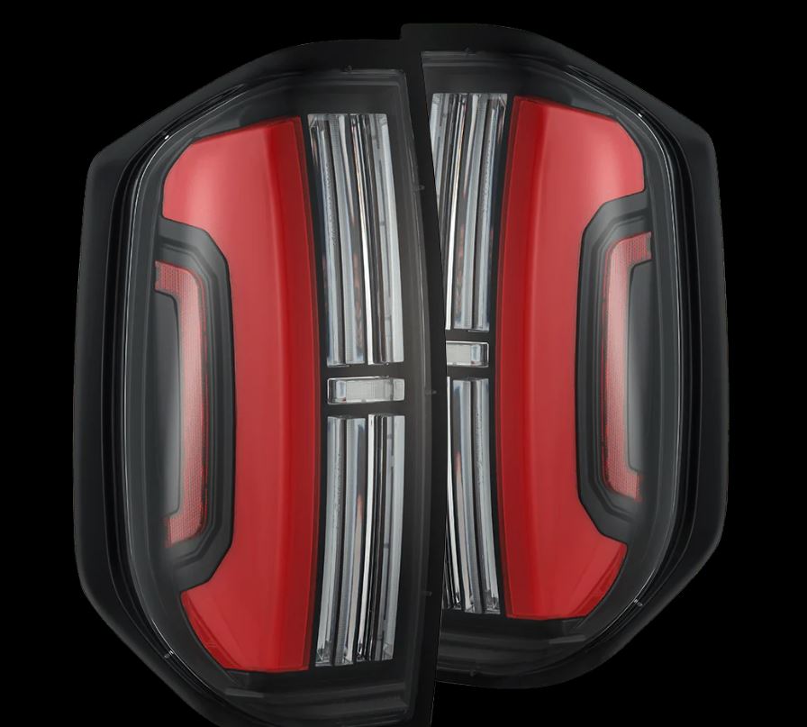 AlphaRex 672052 Prismatic LED Taillights Black Red for Select Toyota Tundra