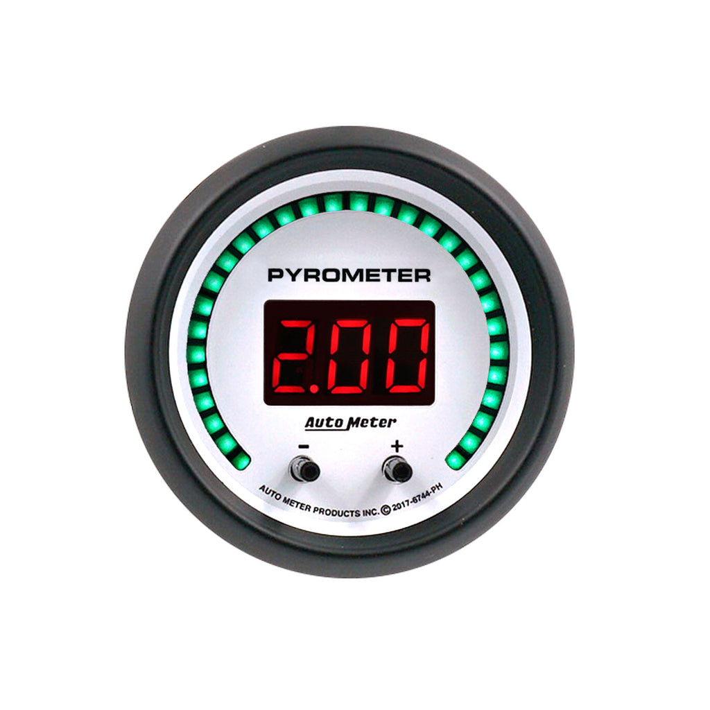AutoMeter 6744-PH GAUGE, PYROMETER, 2 1/16", TWO CHANNEL, SELECTABLE, PHANTOM ELITE DIGITAL