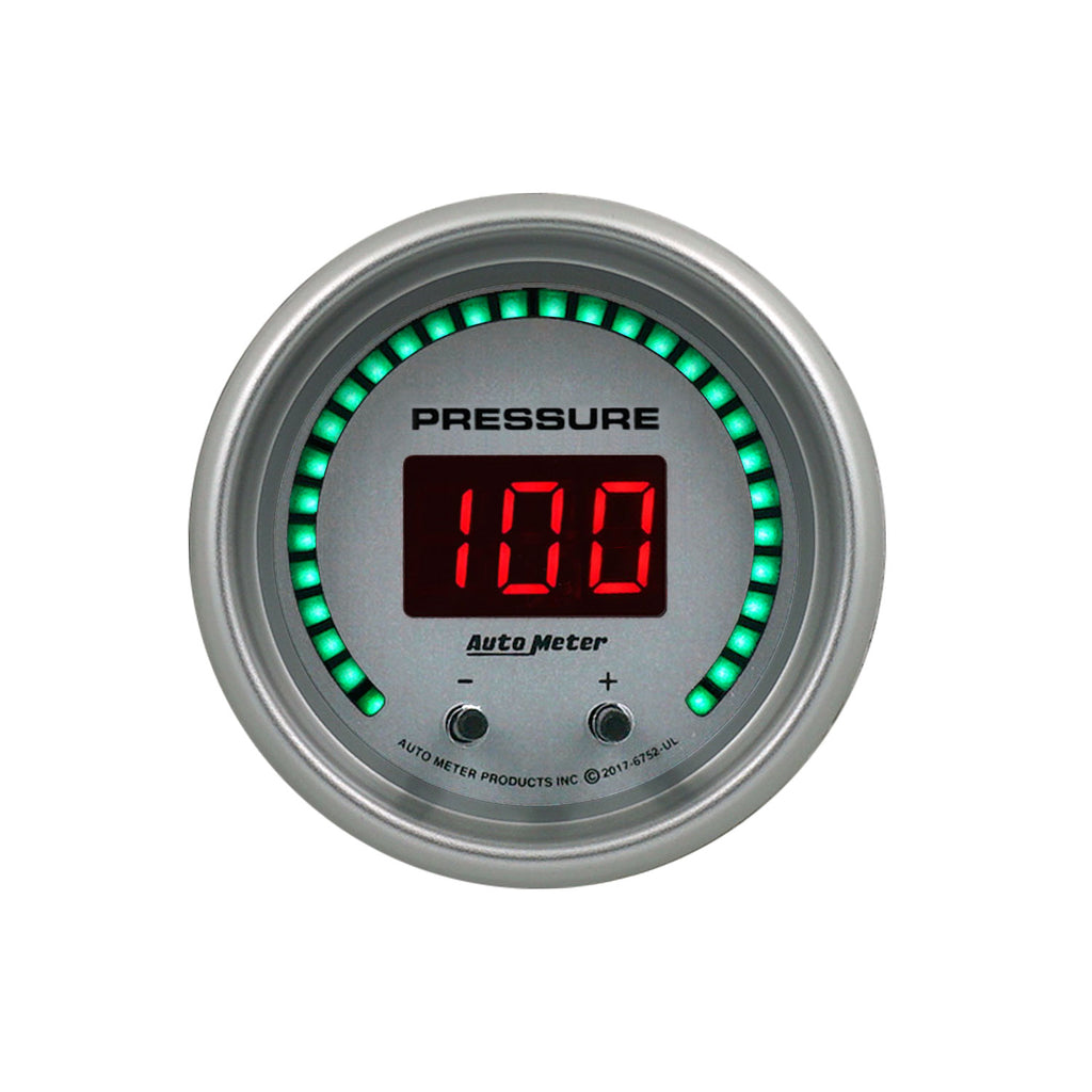 AutoMeter 6752-UL GAUGE, PRESSURE, 2 1/16", TWO CHANNEL, SELECTABLE, ULTRA-LITE ELITE DIGITAL