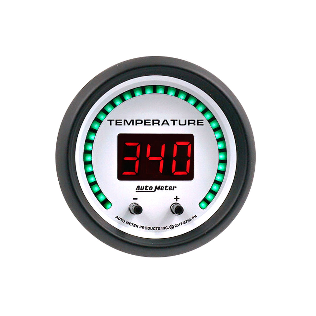 AutoMeter 6754-PH GAUGE, FLUID TEMPERATURE, 2 1/16", 2 CHAN, SELECTABLE, PHANTOM ELITE DIGITAL