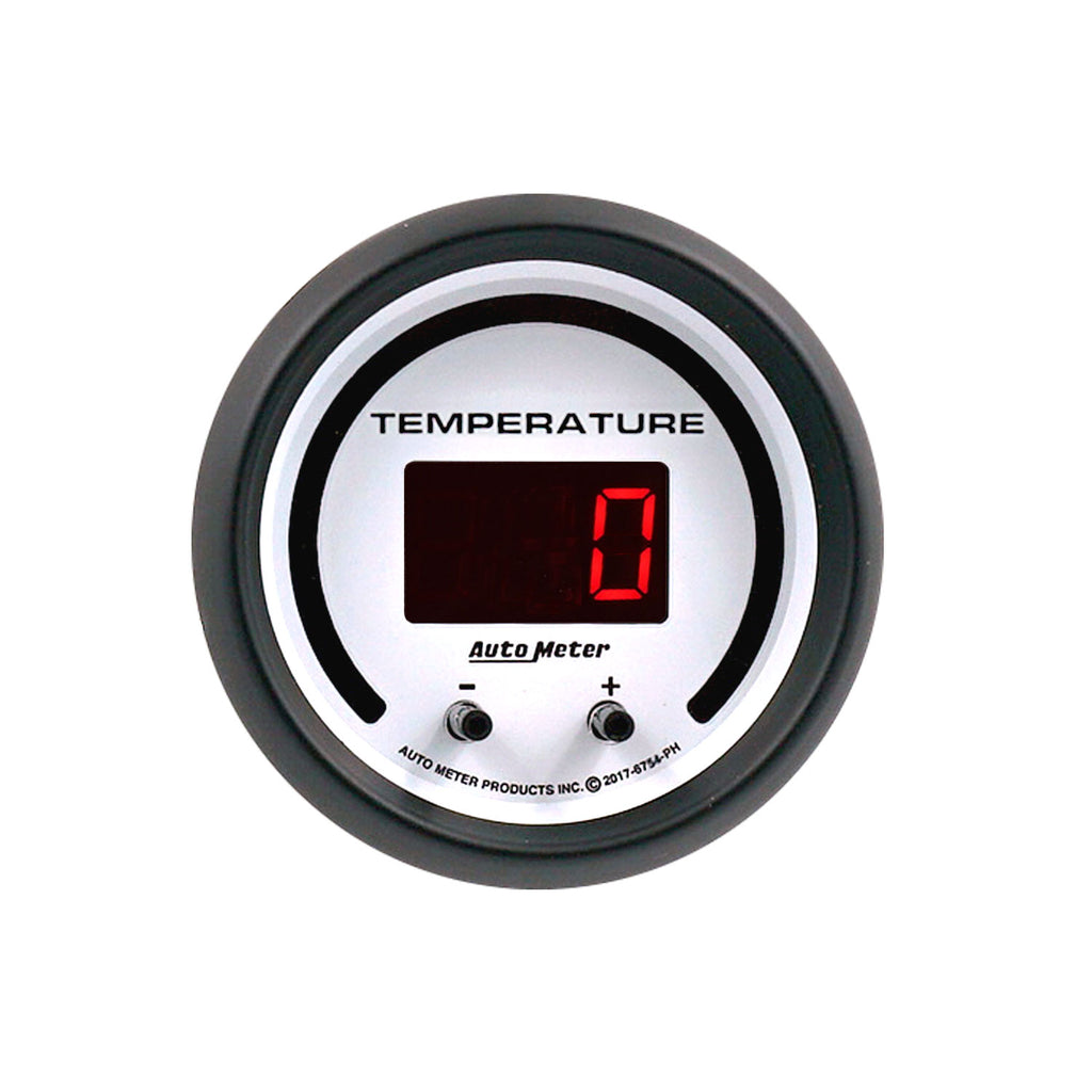AutoMeter 6754-PH GAUGE, FLUID TEMPERATURE, 2 1/16", 2 CHAN, SELECTABLE, PHANTOM ELITE DIGITAL