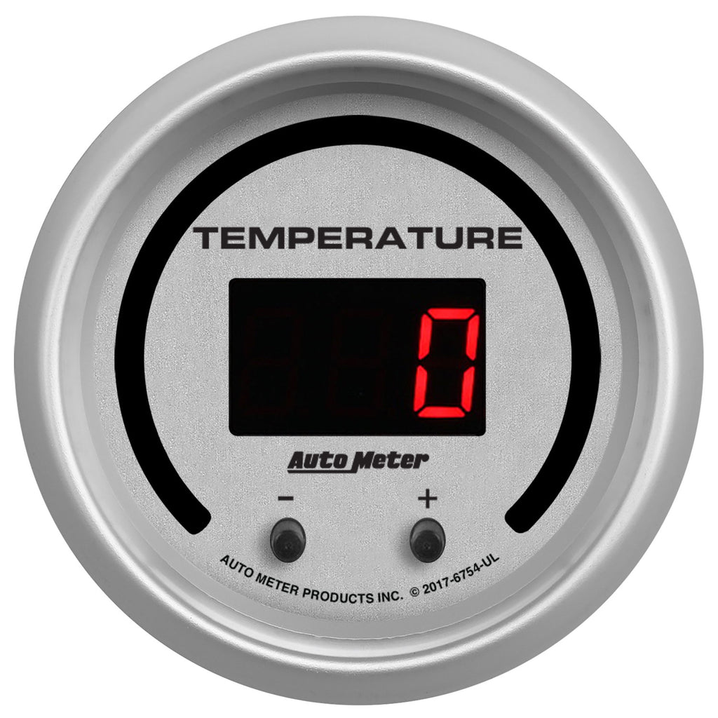 AutoMeter 6754-UL GAUGE, FLUID TEMPERATURE, 2 1/16", 2 CHAN, SELECTABLE, ULTRA-LITE ELITE DIGITAL