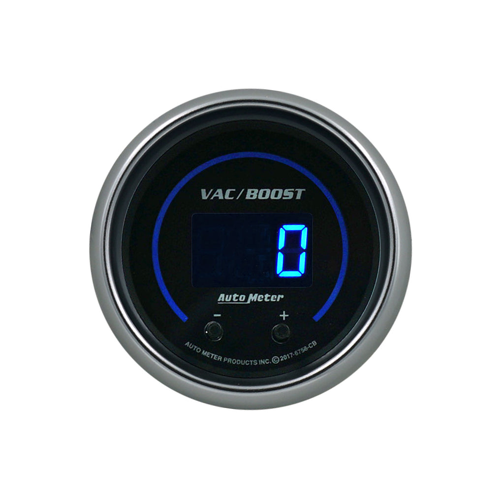 AutoMeter 6758-CB GAUGE, VAC/BOOST, 2 1/16", TWO CHANNEL, SELECTABLE, COBALT ELITE DIGITAL