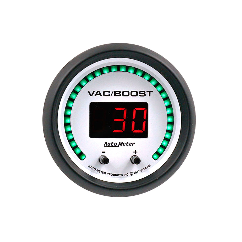 AutoMeter 6758-PH GAUGE, VAC/BOOST, 2 1/16", TWO CHANNEL, SELECTABLE, PHANTOM ELITE DIGITAL