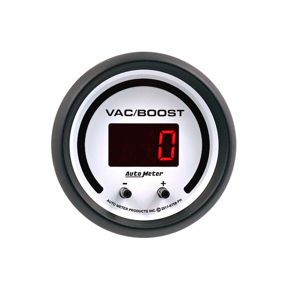 AutoMeter 6758-PH GAUGE, VAC/BOOST, 2 1/16", TWO CHANNEL, SELECTABLE, PHANTOM ELITE DIGITAL