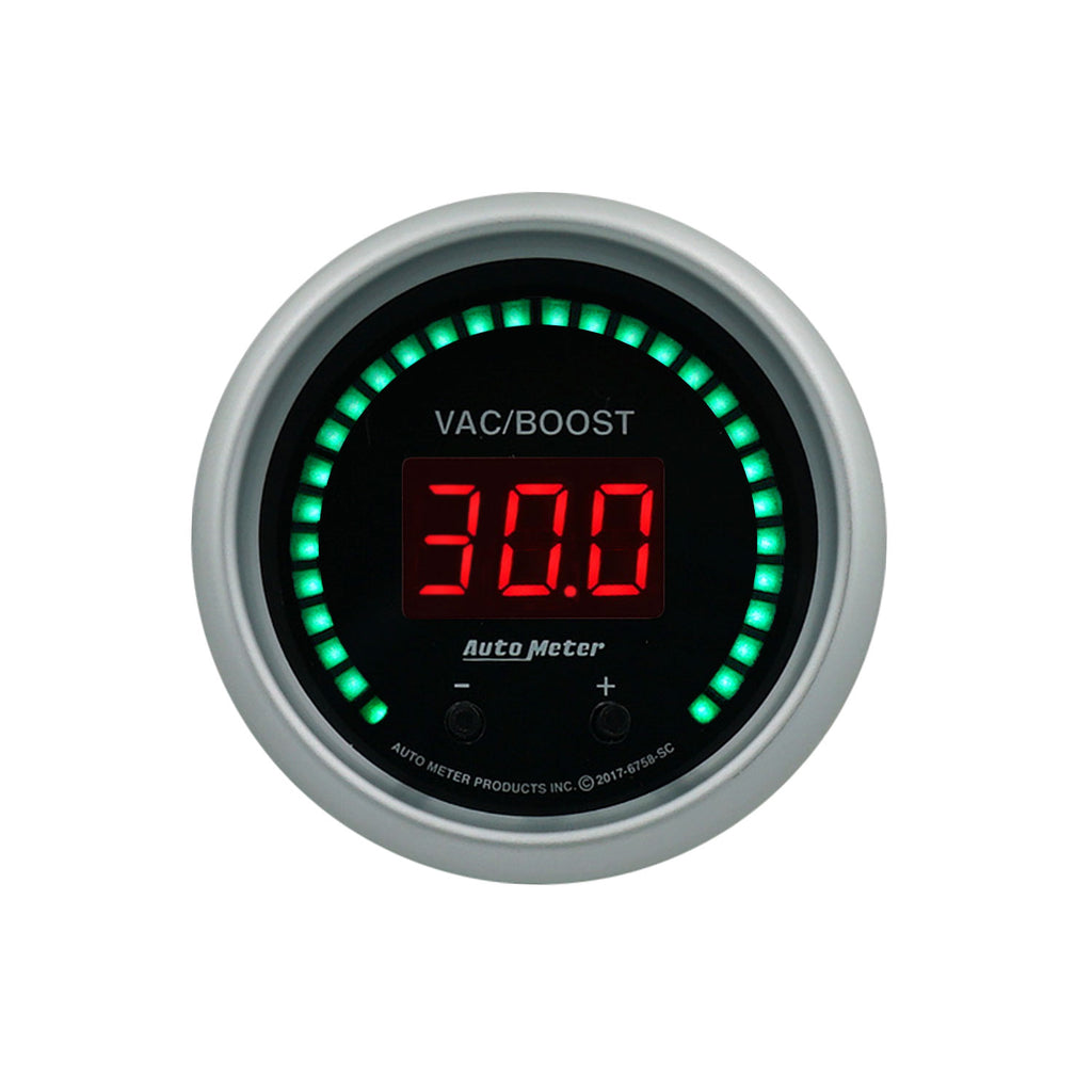 AutoMeter 6758-SC GAUGE, VAC/BOOST, 2 1/16", TWO CHANNEL, SELECTABLE, SPORT-COMP ELITE DIGITAL