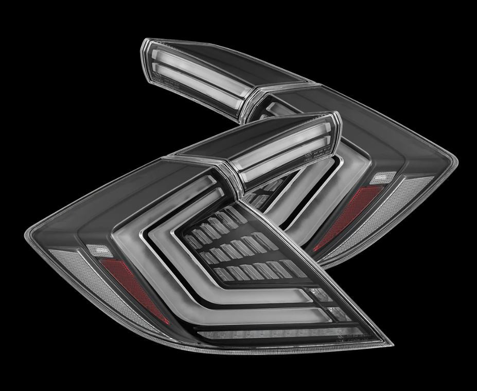 AlphaRex 676020 Prismatic LED Taillights Black for Select Honda Civic