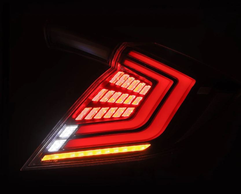 AlphaRex 676020 Prismatic LED Taillights Black for Select Honda Civic