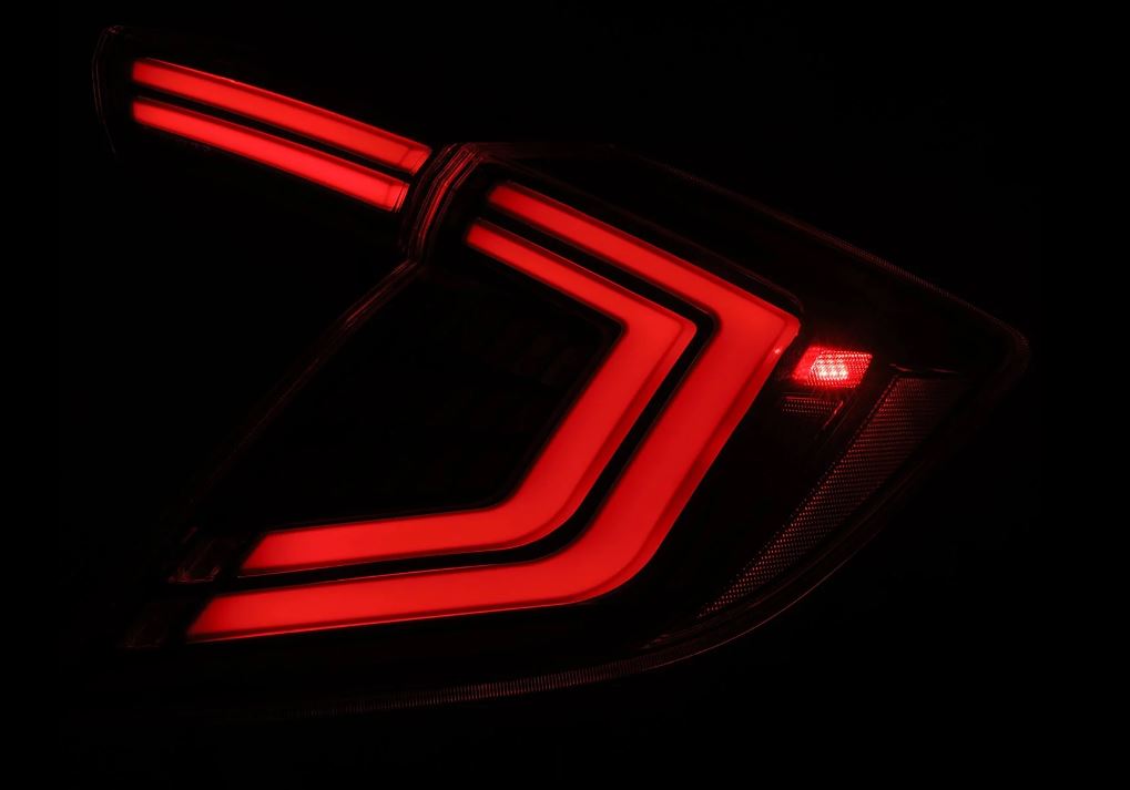 AlphaRex 676020 Prismatic LED Taillights Black for Select Honda Civic