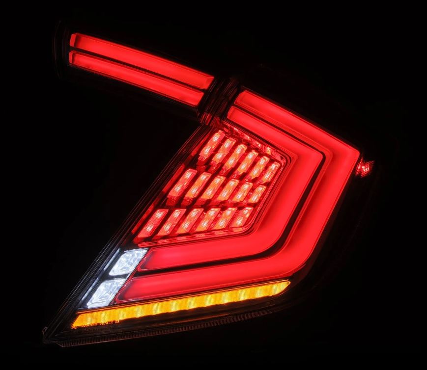 AlphaRex 676030 Prismatic LED Taillights Clear for Select Honda Civic