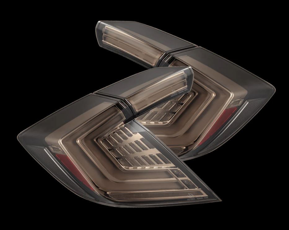 AlphaRex 676040 Prismatic LED Taillights Smoke for Select Honda Civic