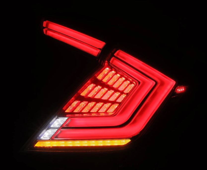 AlphaRex 676040 Prismatic LED Taillights Smoke for Select Honda Civic