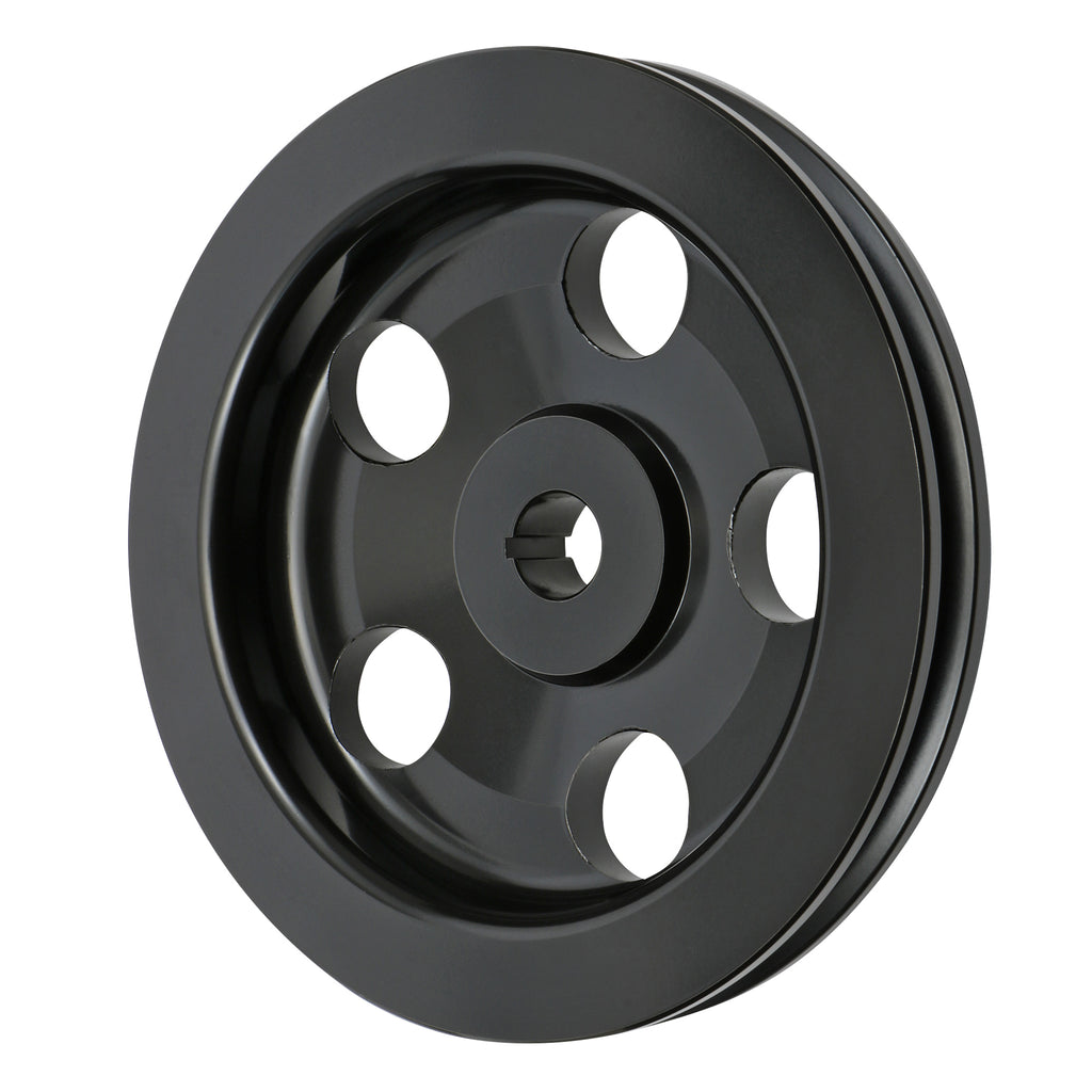 6784-Gm-Aluminum-Power-Steering-Pulley-Single-Vgroove-534In-Dia-58In-Shaft-W-Keyway-Black